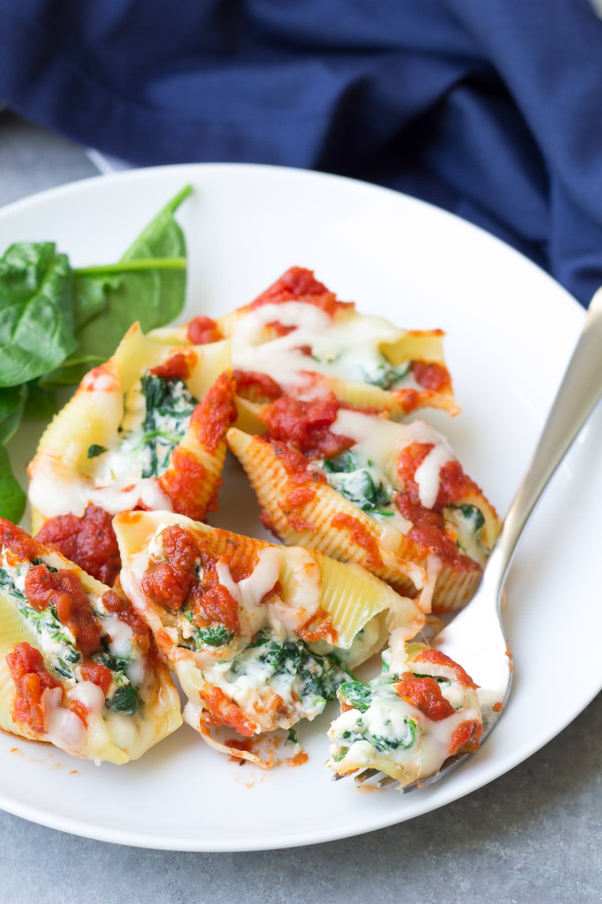 Spinach and Cheese Stuffed Shells - Kristine's Kitchen