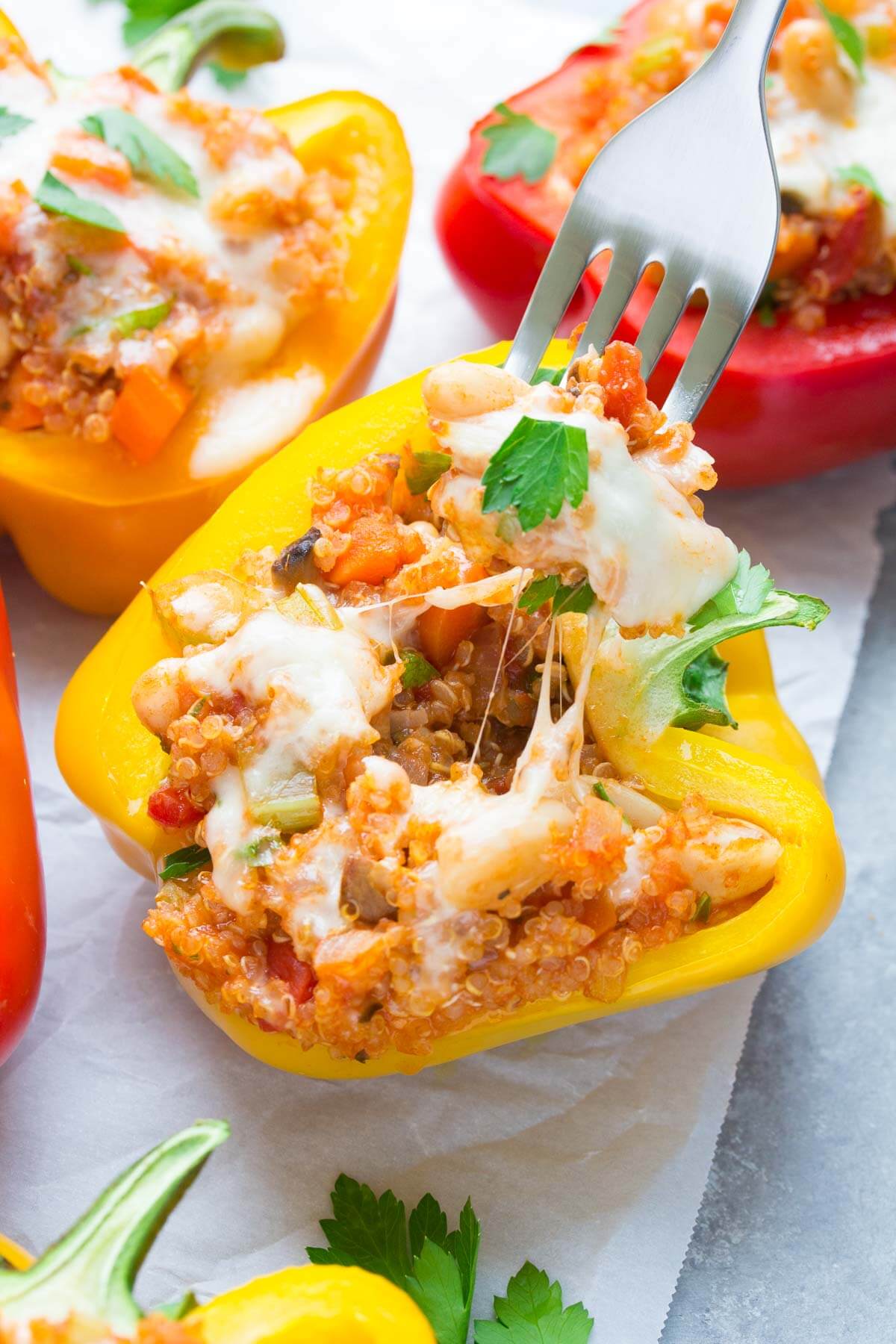 italian stuffed peppers vegetarian recipe