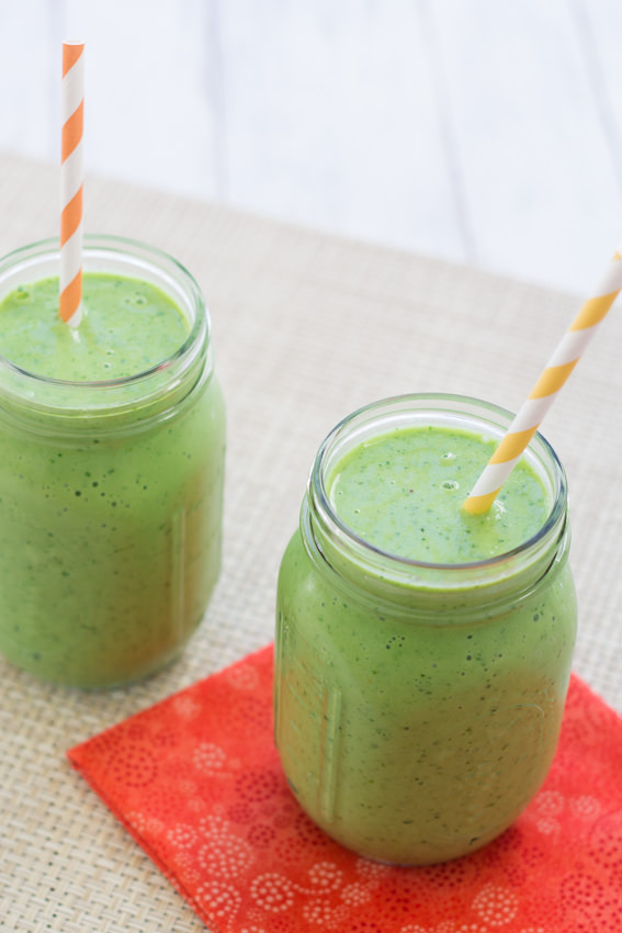 Peach, Mango, and Kale Smoothie | Kristine's Kitchen