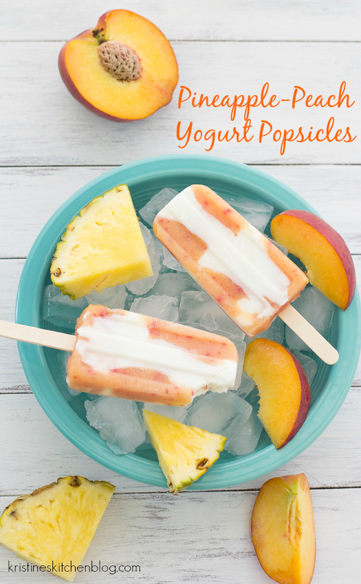Pineapple-Peach Yogurt Popsicles - a refreshing and healthy treat | Kristine's Kitchen