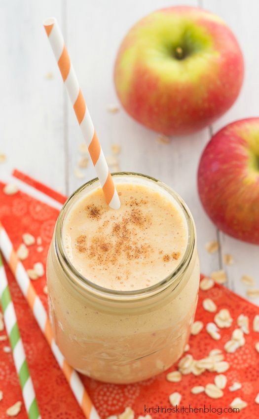 Pumpkin-Apple Breakfast Smoothie - a healthy fall smoothie! | Kristine's Kitchen