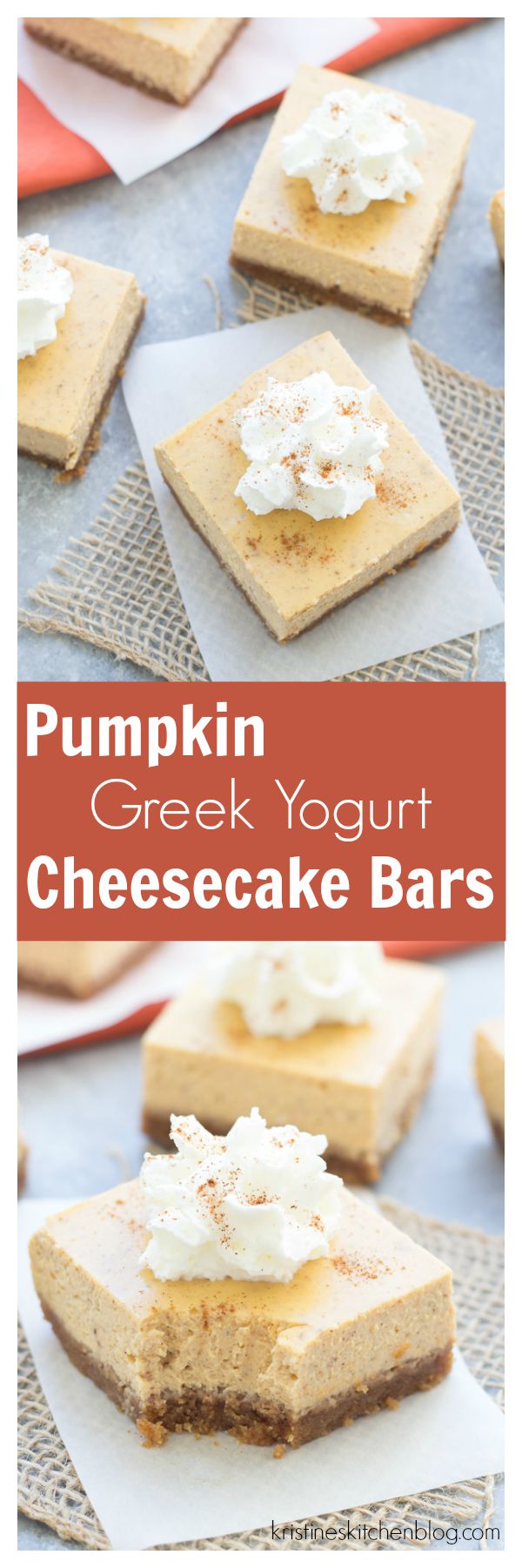 Pumpkin Greek Yogurt Cheesecake Bars Kristine's Kitchen