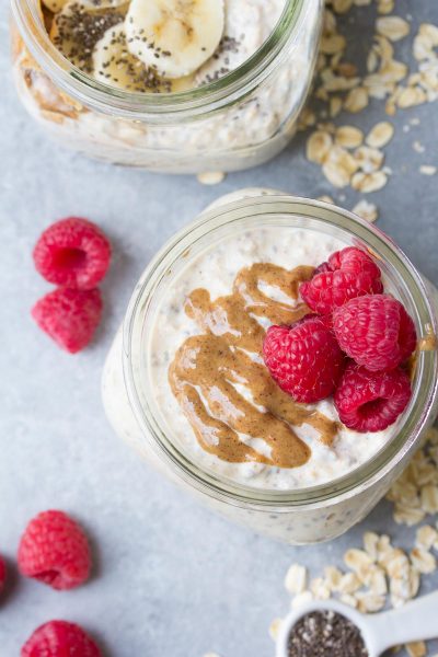 Chia Almond Butter Overnight Oats