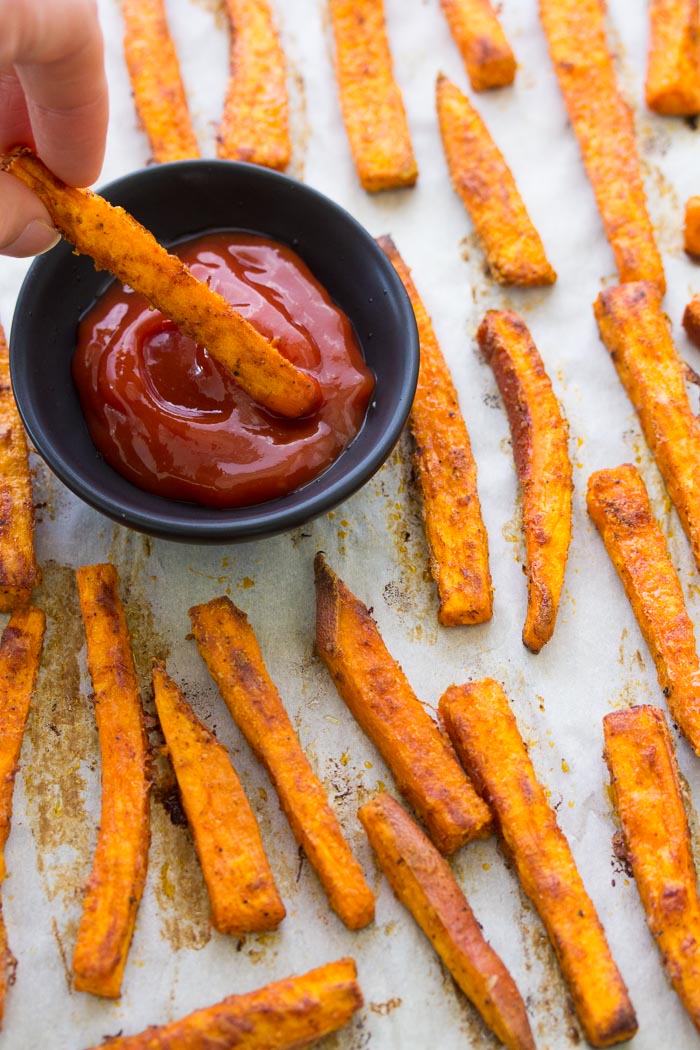 Crispy Baked Sweet Potato Fries Recipe Kristine S Kitchen