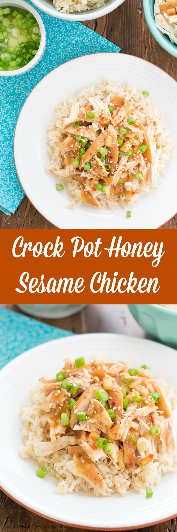 This Crock Pot Honey Sesame Chicken is one of my family's favorite easy dinners! Made in the slow cooker, this chicken is sweet and juicy!