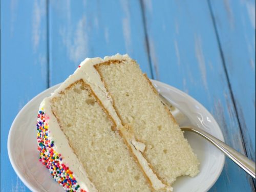 Vegan Vanilla Cake with Buttercream Frosting | The Full Helping