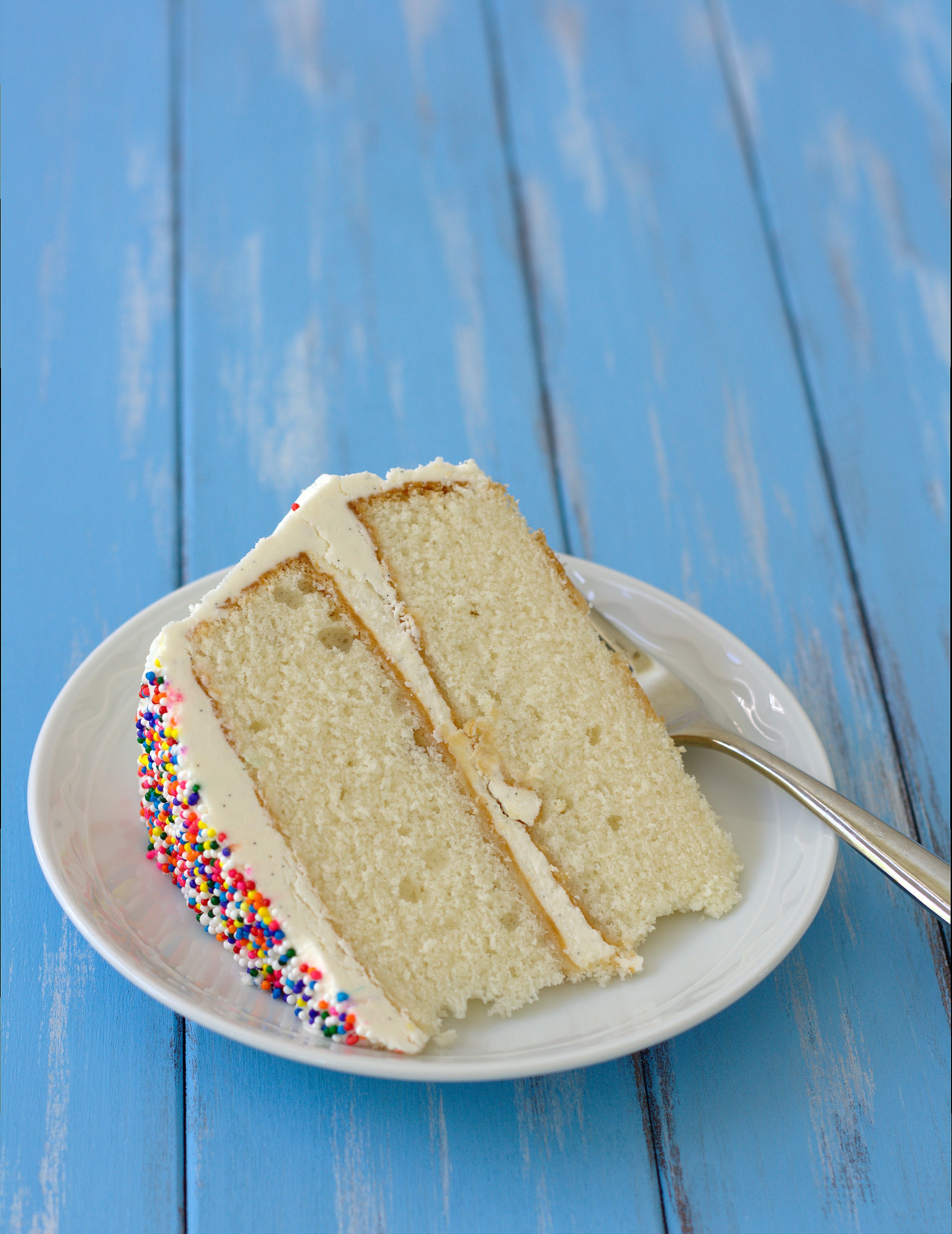 Fluffy Vanilla Cake with Whipped Vanilla Bean Frosting {William's 1st ...