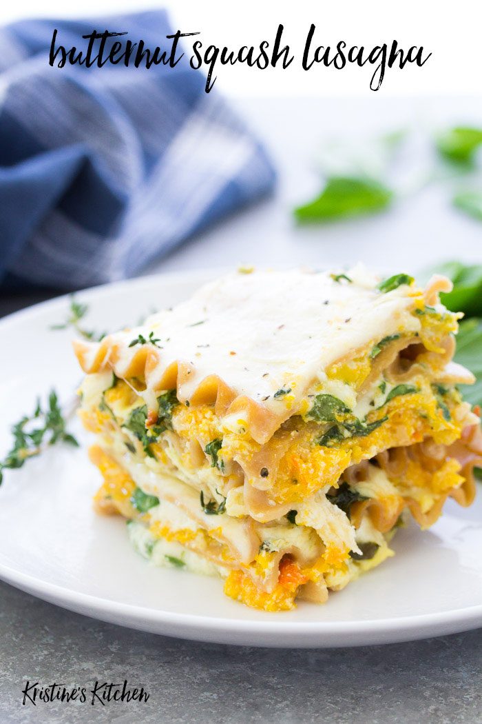 Roasted Butternut Squash Lasagna - Kristine's Kitchen