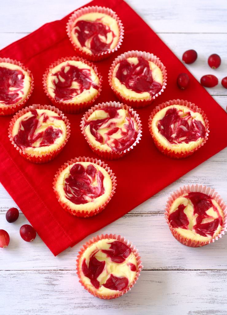 Cranberry Swirl Cheesecake Cupcakes