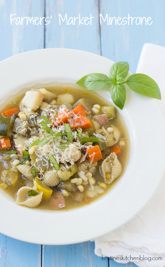 Farmers' Market Minestrone - bursting with fresh summer produce! | Kristine's Kitchen