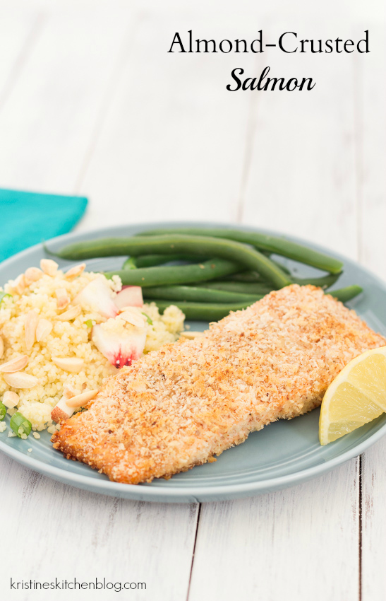 Almond-Crusted Salmon - this will become your quick, go-to salmon recipe! | Kristine's Kitchen