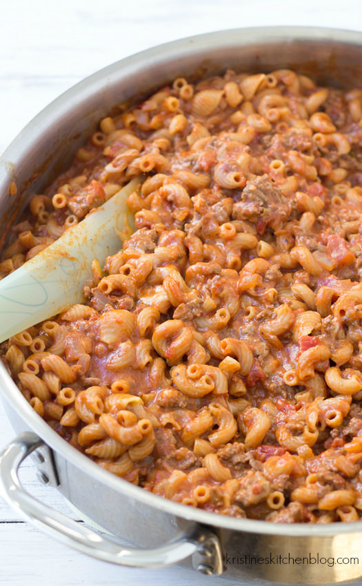 Easy Cheesy Beef and Pasta Skillet