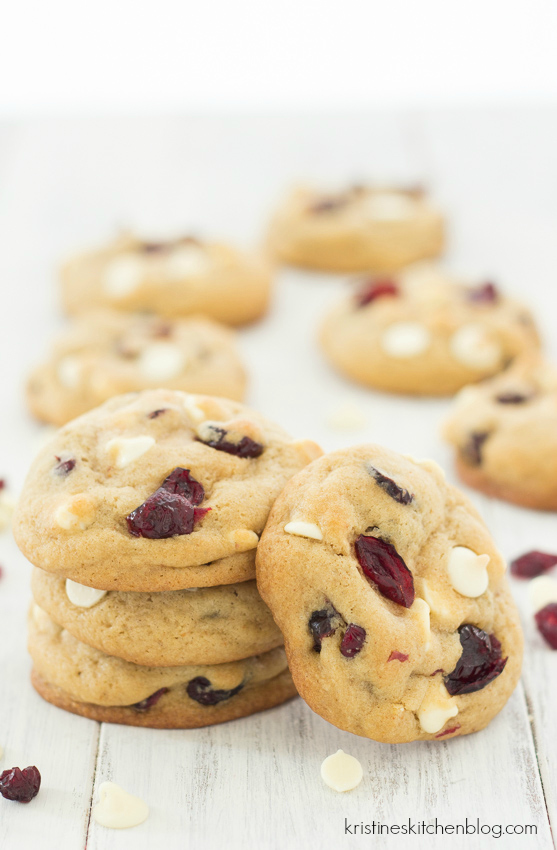 Soft, chewy brown butter cookies loaded with white chocolate and cranberries. | Kristine's Kitchen
