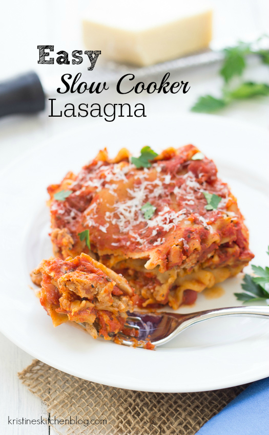 Easy Slow Cooker Lasagna - Kristine's Kitchen