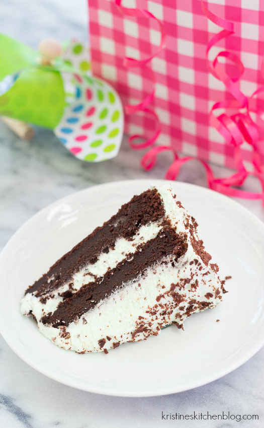 Rich and Fudgy Chocolate Cake with Mint Buttercream - Kristine's Kitchen