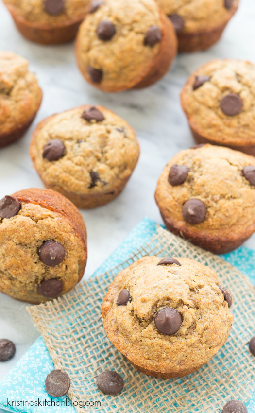 Skinny Banana Almond Butter Muffins