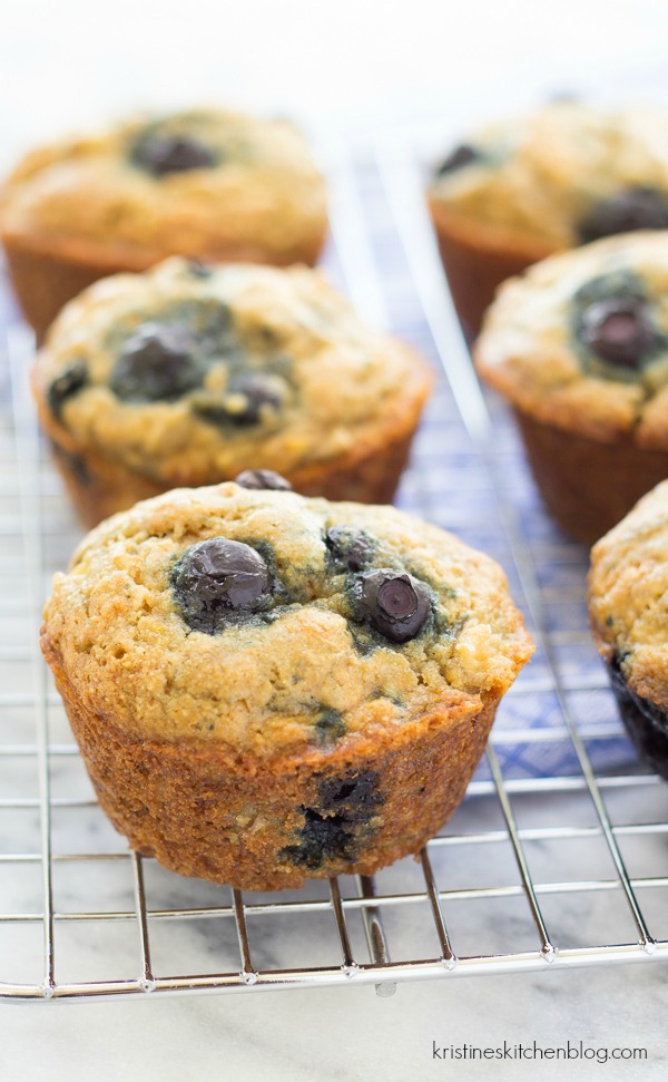 Light and Fluffy Blueberry Banana Muffins - Kristine's Kitchen