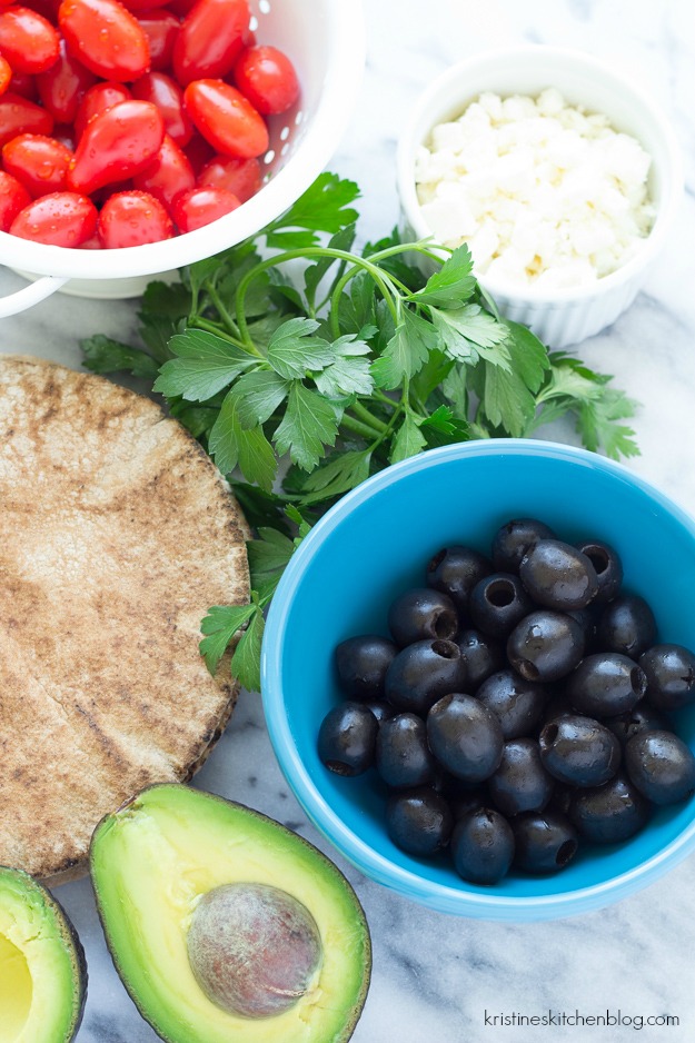 Olive, Tomato and Feta Pita Crisps with Avocado Kristine's Kitchen