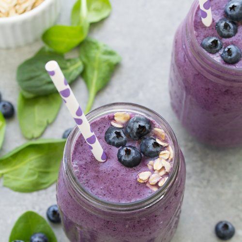 Blueberry Spinach Breakfast Smoothie