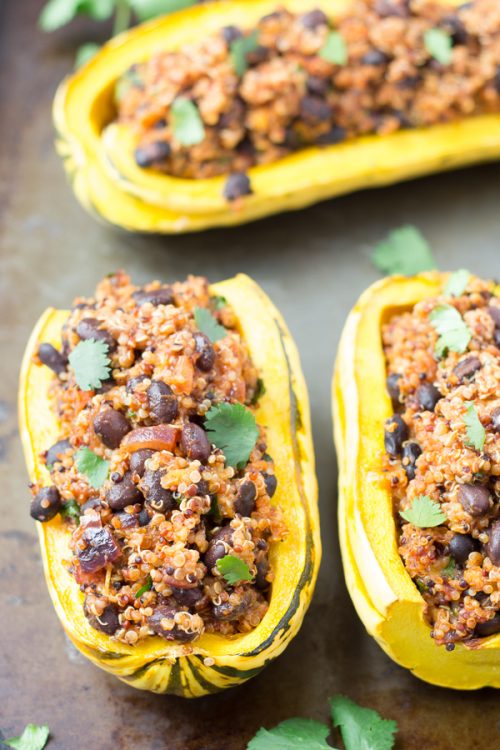 Quinoa Enchilada Stuffed Delicata Squash Kristine S Kitchen