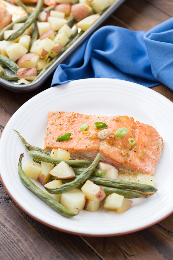 Honey Garlic Salmon and Vegetables Sheet Pan Dinner