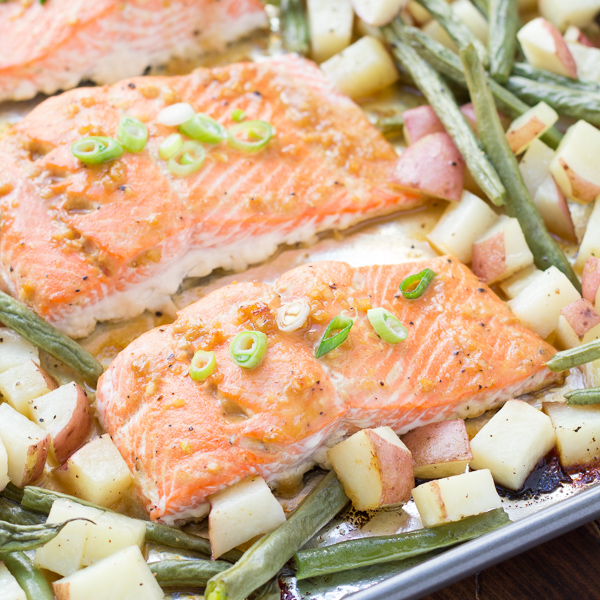 Honey Garlic Salmon Easy Sheet Pan Dinner Kristine S Kitchen