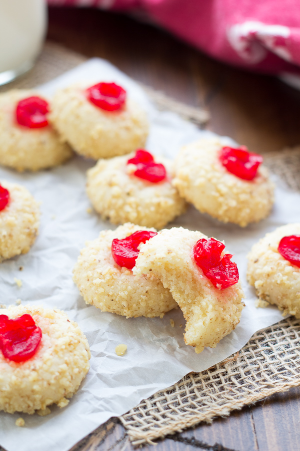 butter cookies with maraschino cherries
