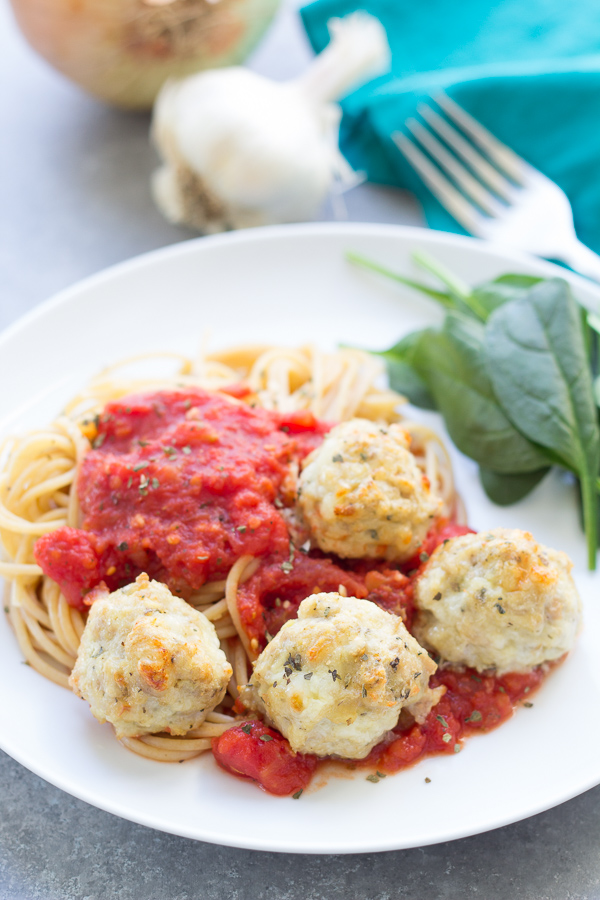 Chicken Parmesan Meatballs With Easy Tomato Sauce