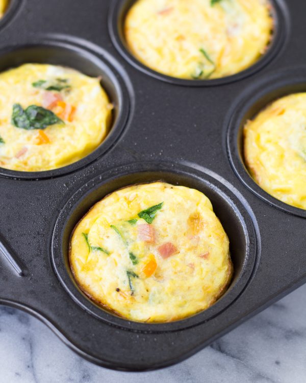 Ham, Cheese, and Veggie Frittatas