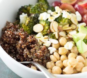 Quinoa And Roasted Broccoli Lunch Bowls