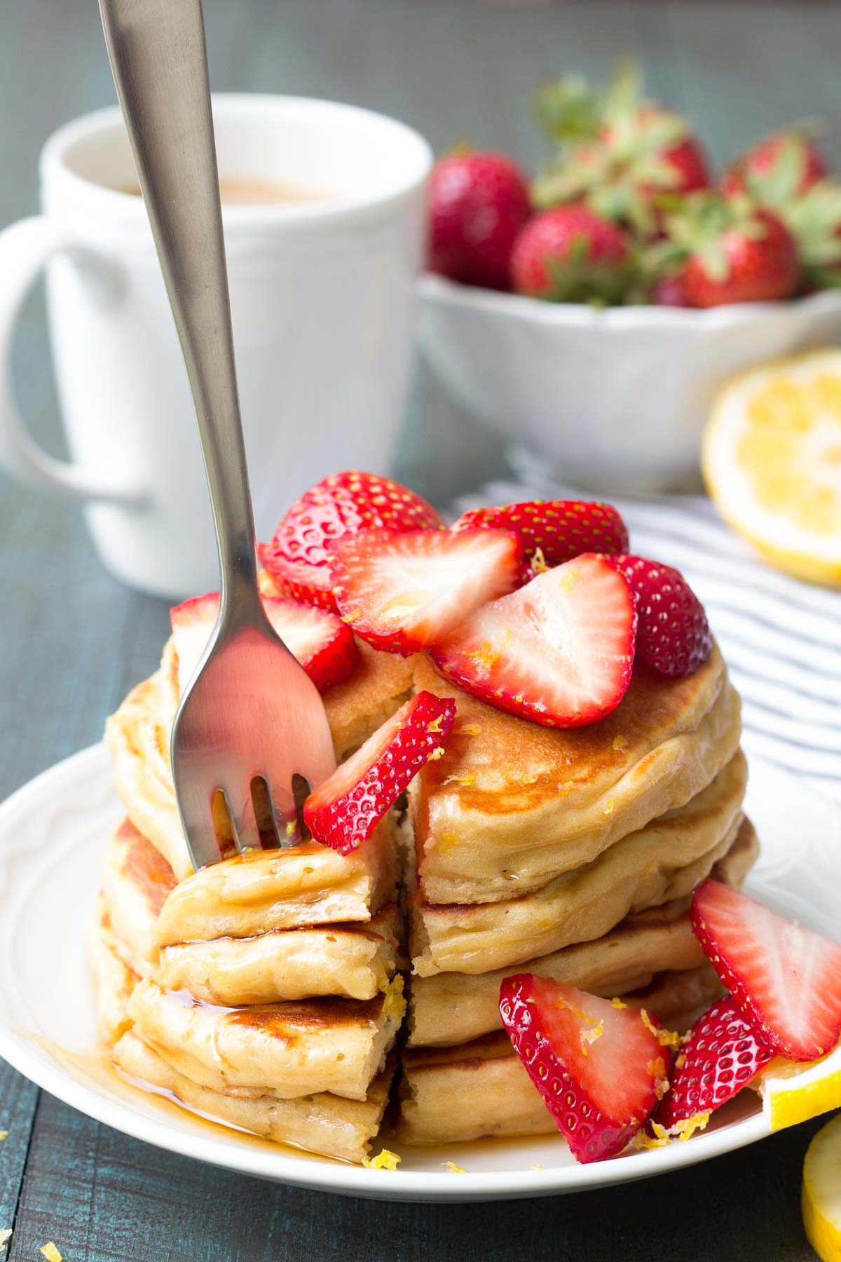 Lemon Greek Yogurt Pancakes - Kristine's Kitchen