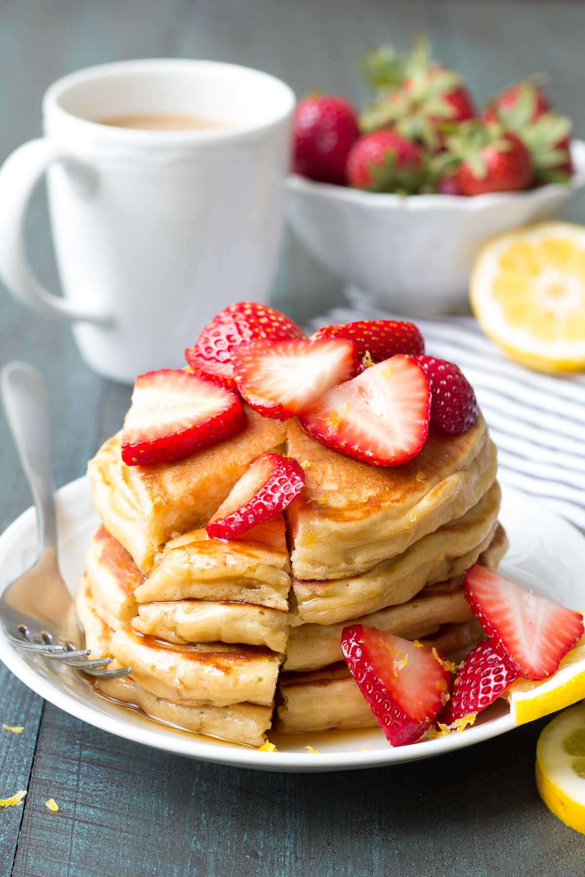 Lemon Greek Yogurt Pancakes