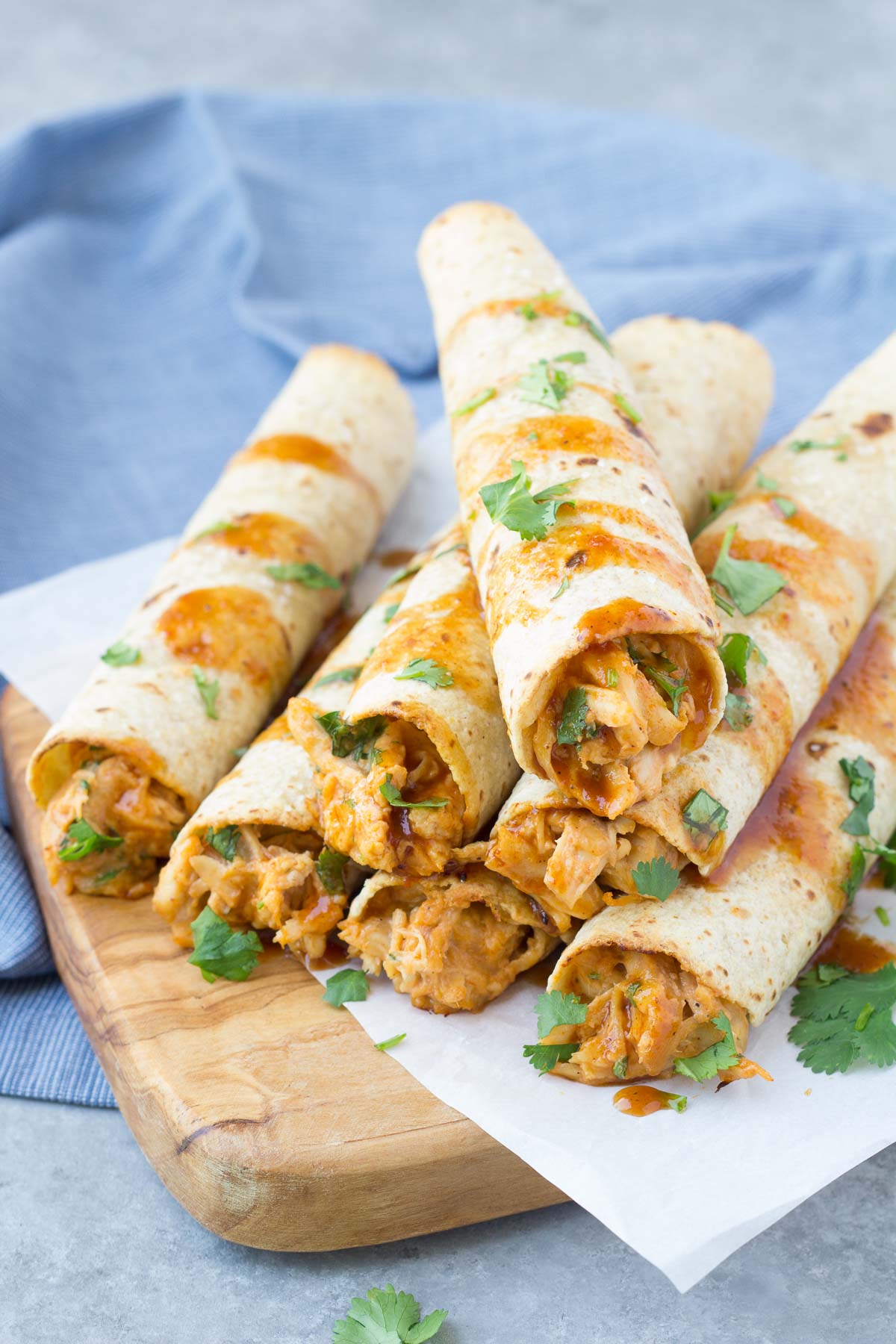 Honey BBQ Slow Cooker Chicken Taquitos