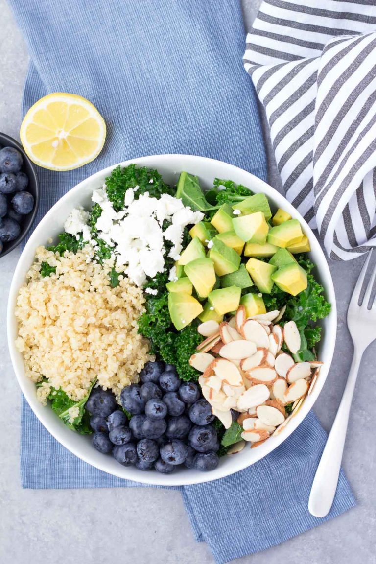 Kale Superfood Salad with Quinoa and Blueberries Kristine's Kitchen