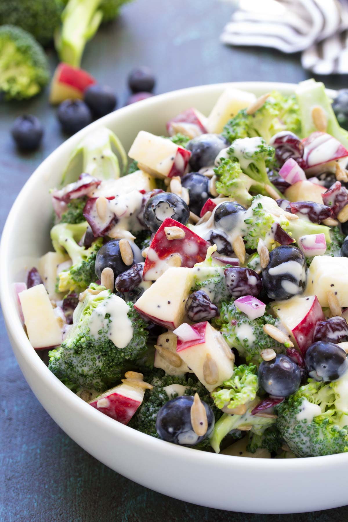 No Mayo Broccoli Salad With Blueberries And Apple Kristine s Kitchen