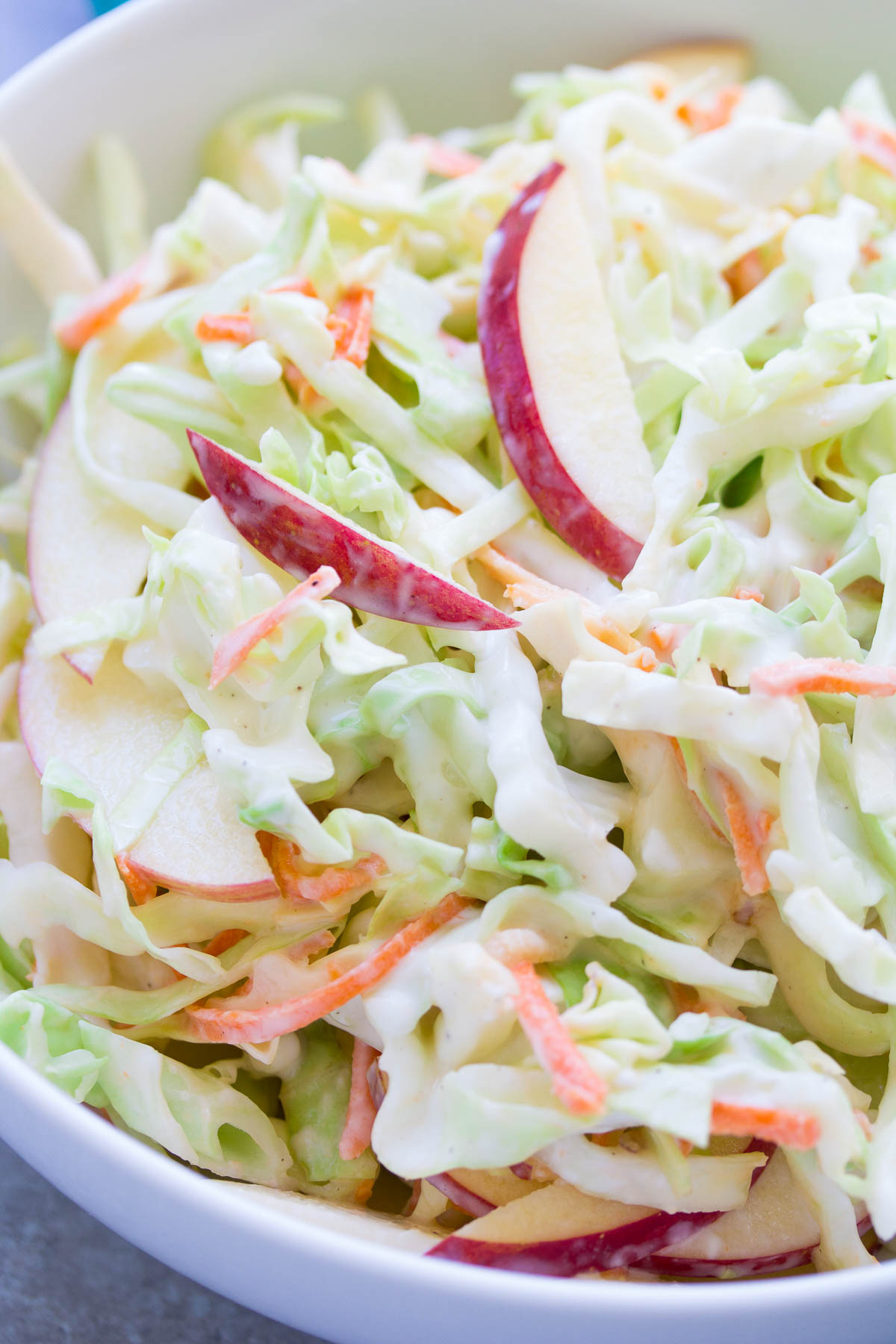 Creamy No Mayo Coleslaw with Apple - Kristine's Kitchen