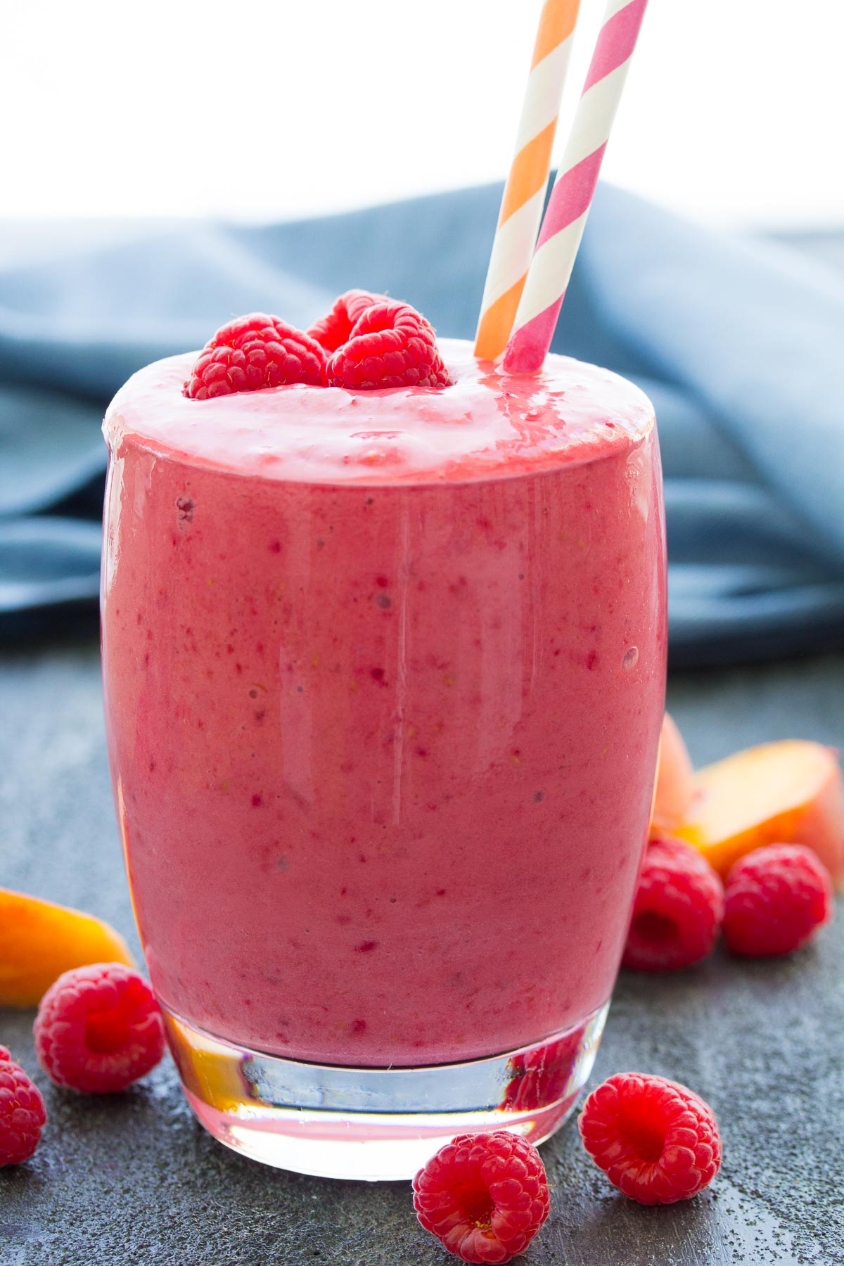 Raspberry Peach Smoothie Shake - Kristine&amp;#39;s Kitchen