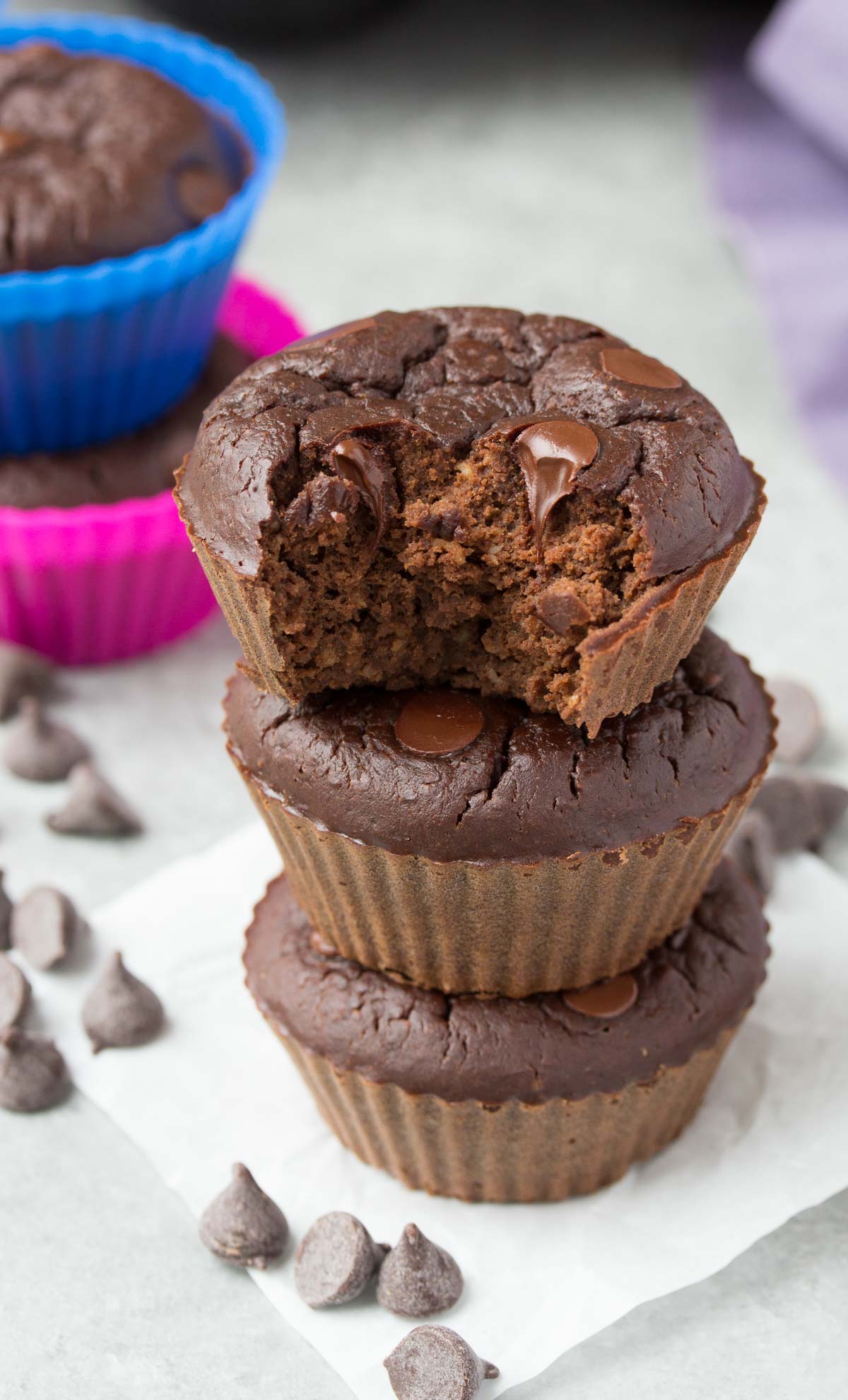 Chocolate Black Bean Blender Muffins {High Protein}