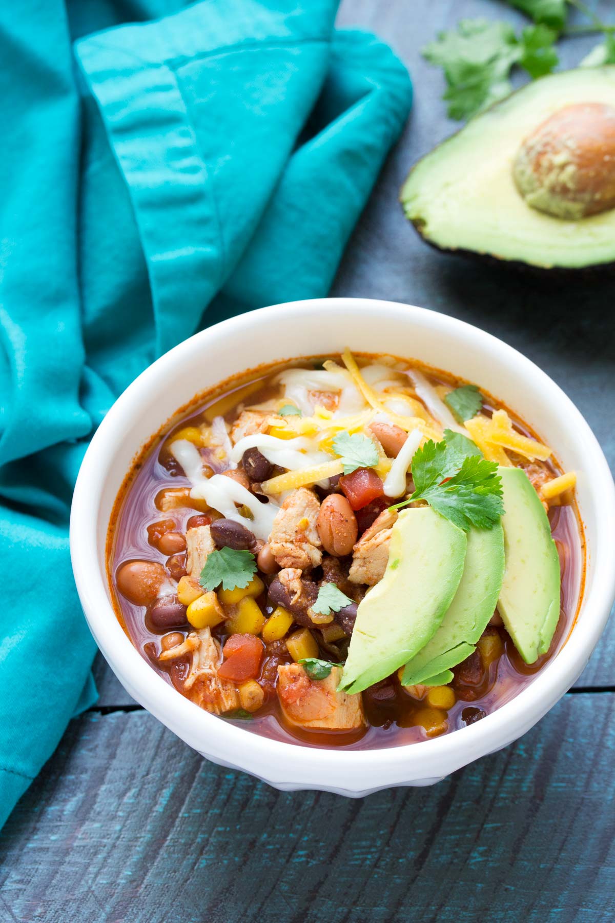 Easy Slow Cooker Chicken Taco Soup (No Chopping) + Video - Kristine's ...