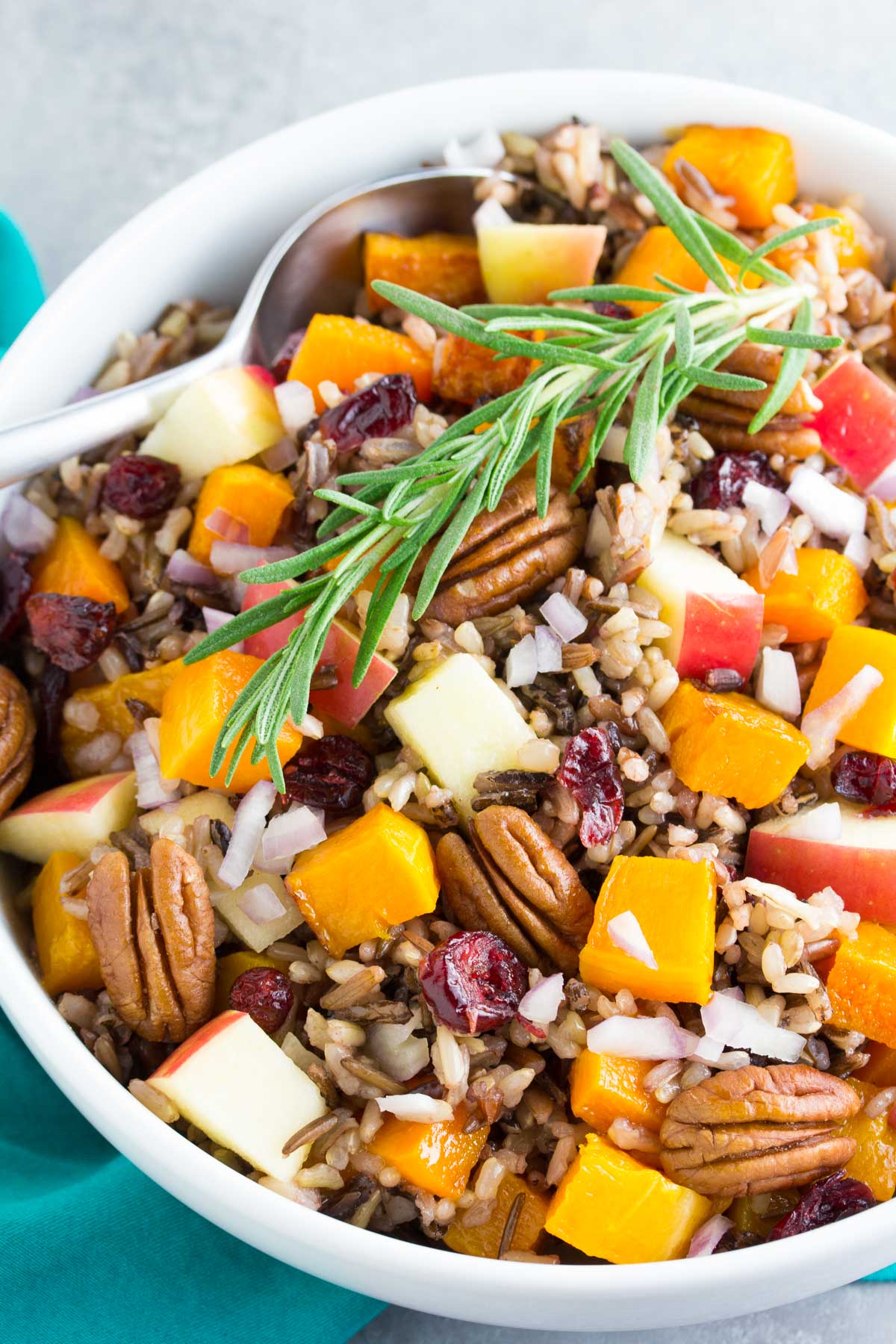 Roasted Butternut Squash Wild Rice Salad with Apple and Cranberries ...