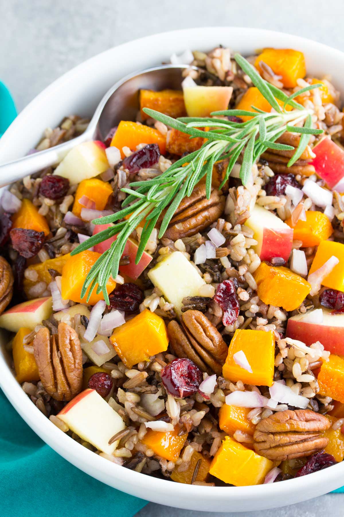 Roasted Butternut Squash Wild Rice Salad with Apple and Cranberries ...