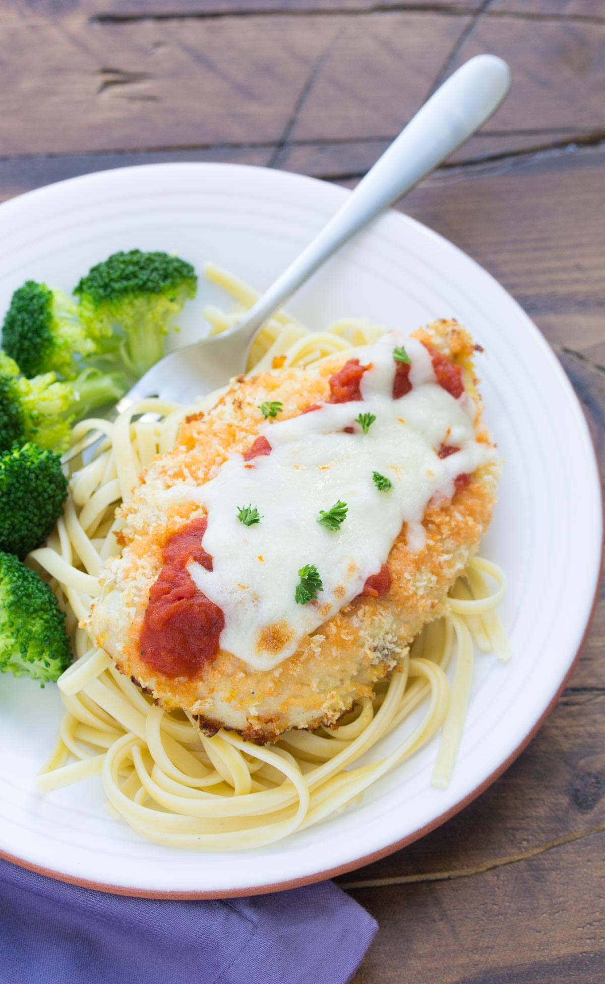 Lightened Up Baked Chicken Parmesan - Kristine's Kitchen