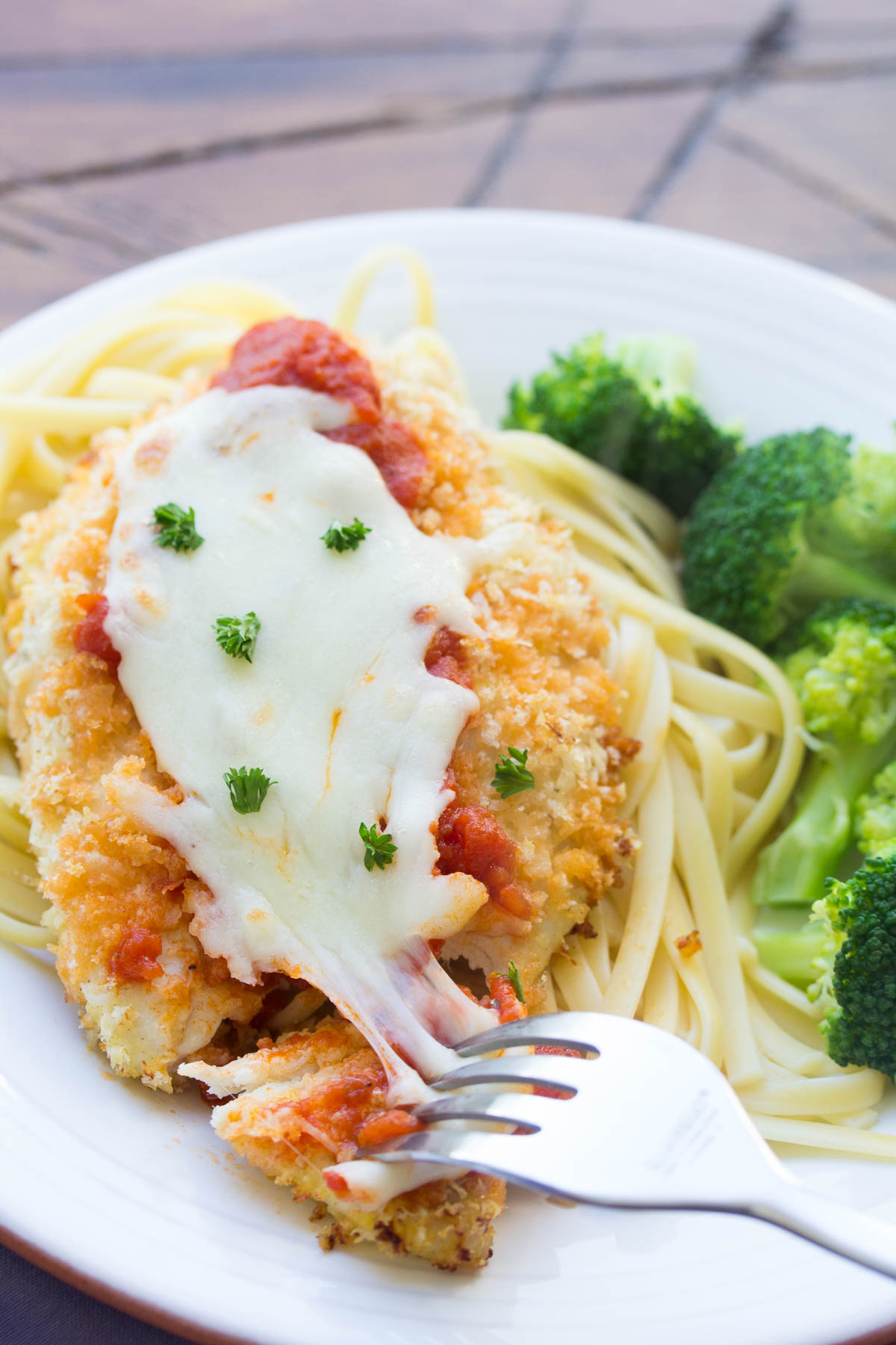 Lightened Up Baked Chicken Parmesan - Kristine's Kitchen