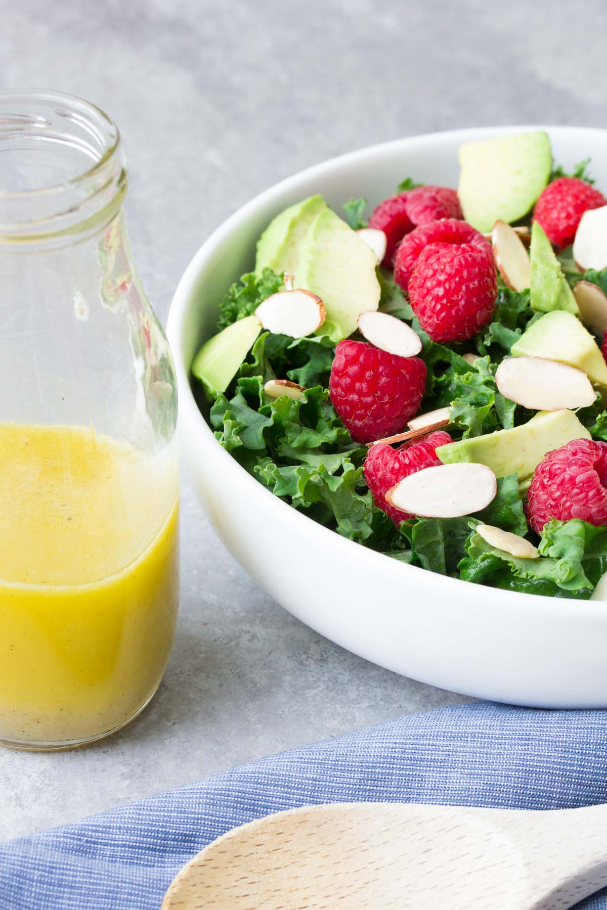 Avocado Kale Salad with Honey Lemon Dressing