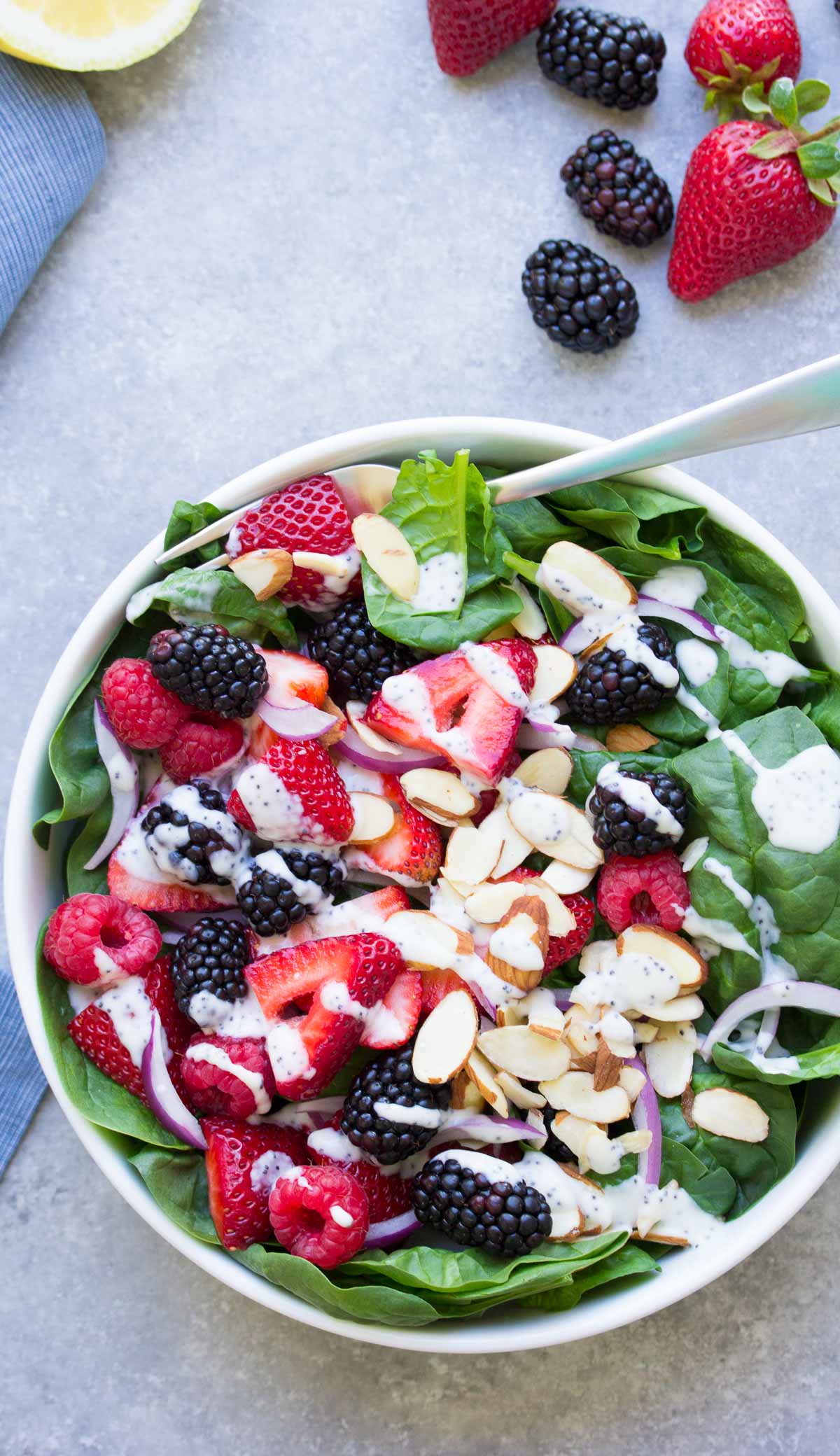 Triple Berry Spinach Salad