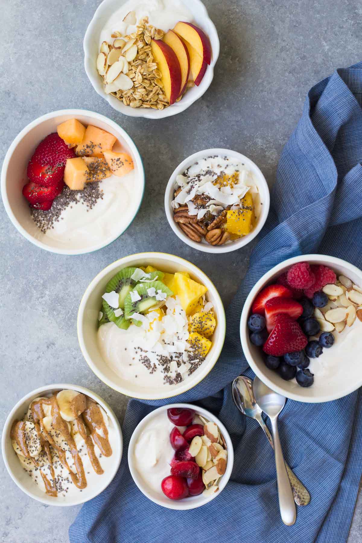 Yogurt Breakfast Bowls 7 Ways (Dairy Free) - Kristine's Kitchen