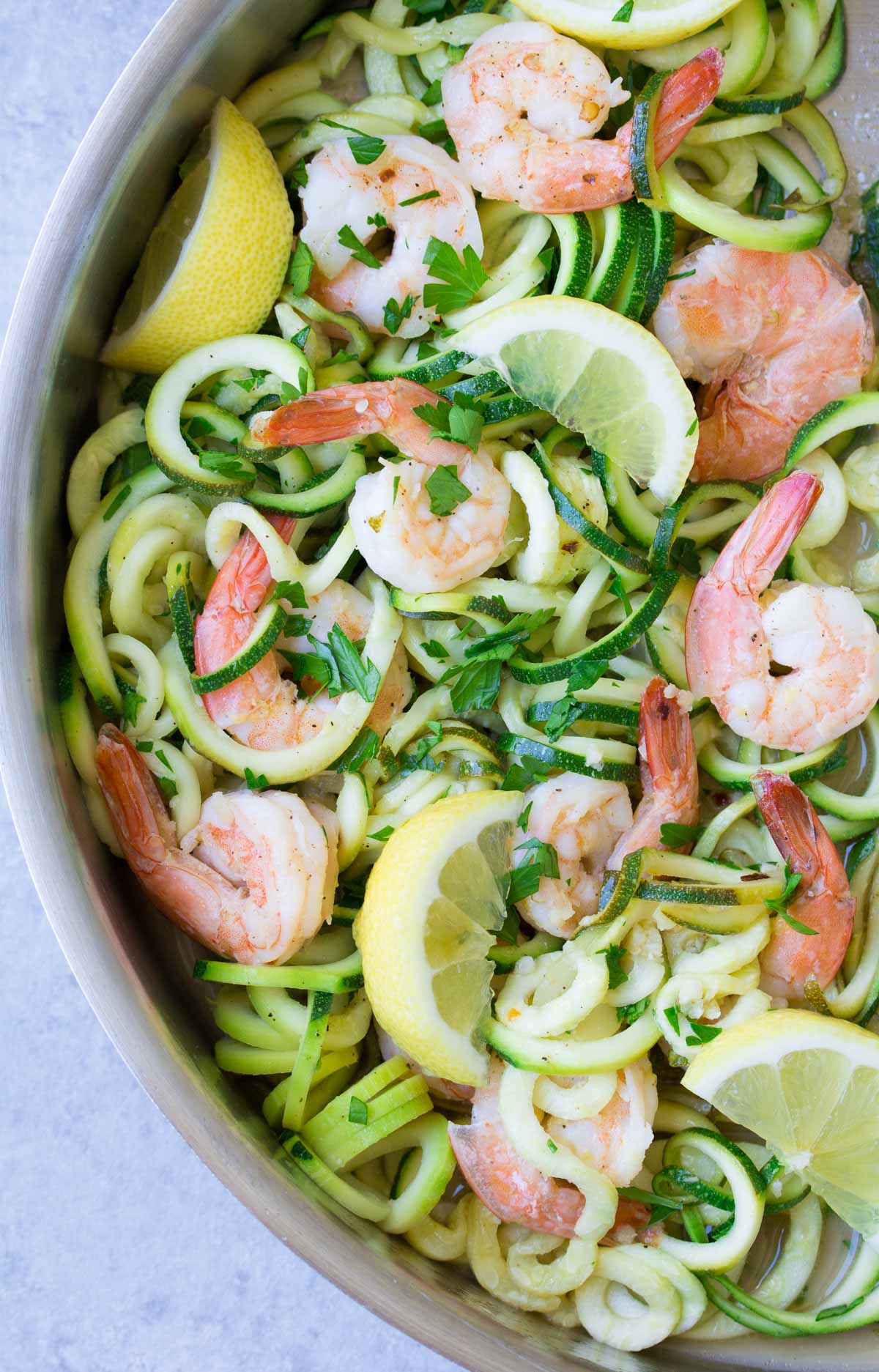 Lemon Garlic Shrimp And Zucchini Noodles - Kristine's Kitchen