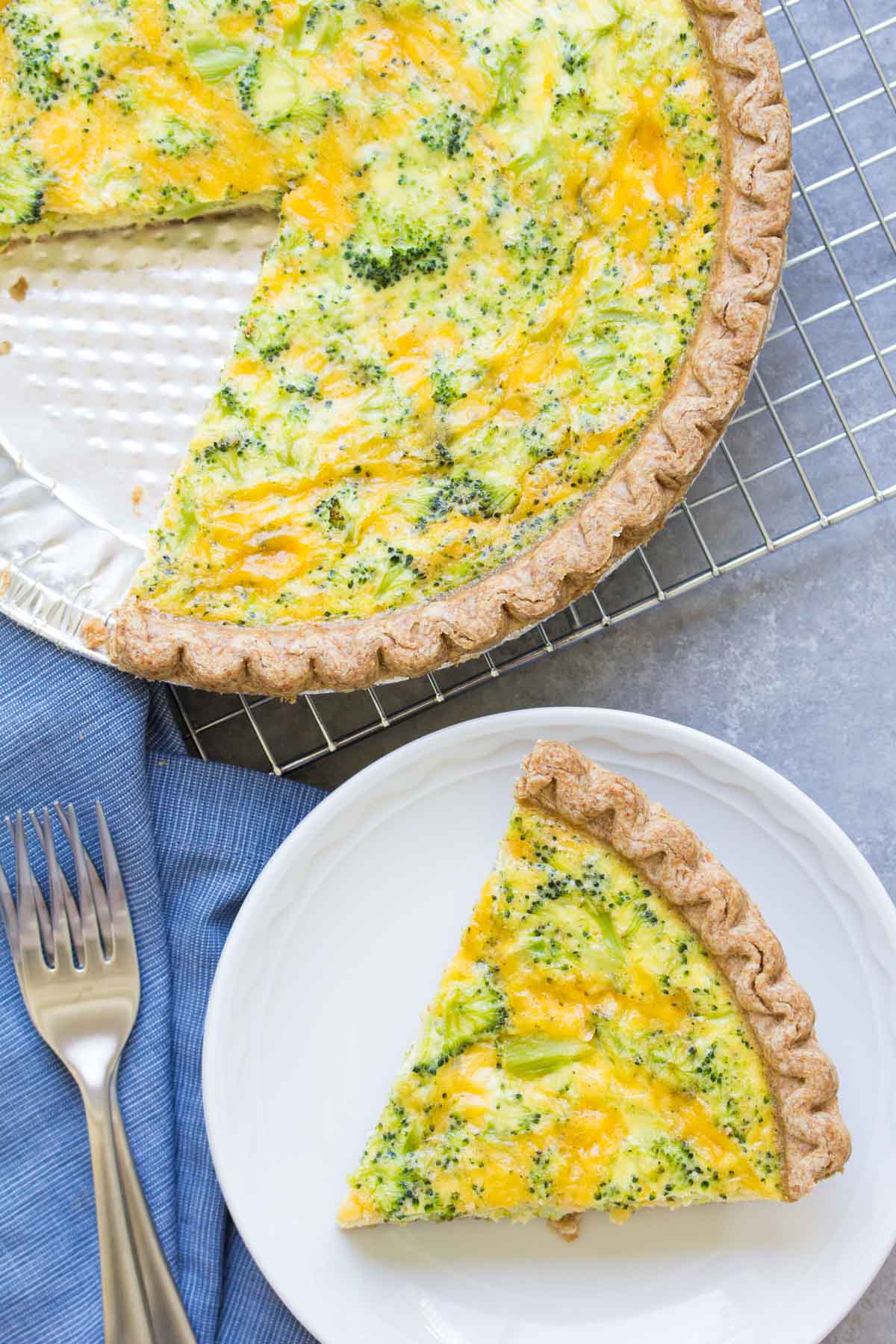 Easy Broccoli Cheese Quiche (5 Ingredients)