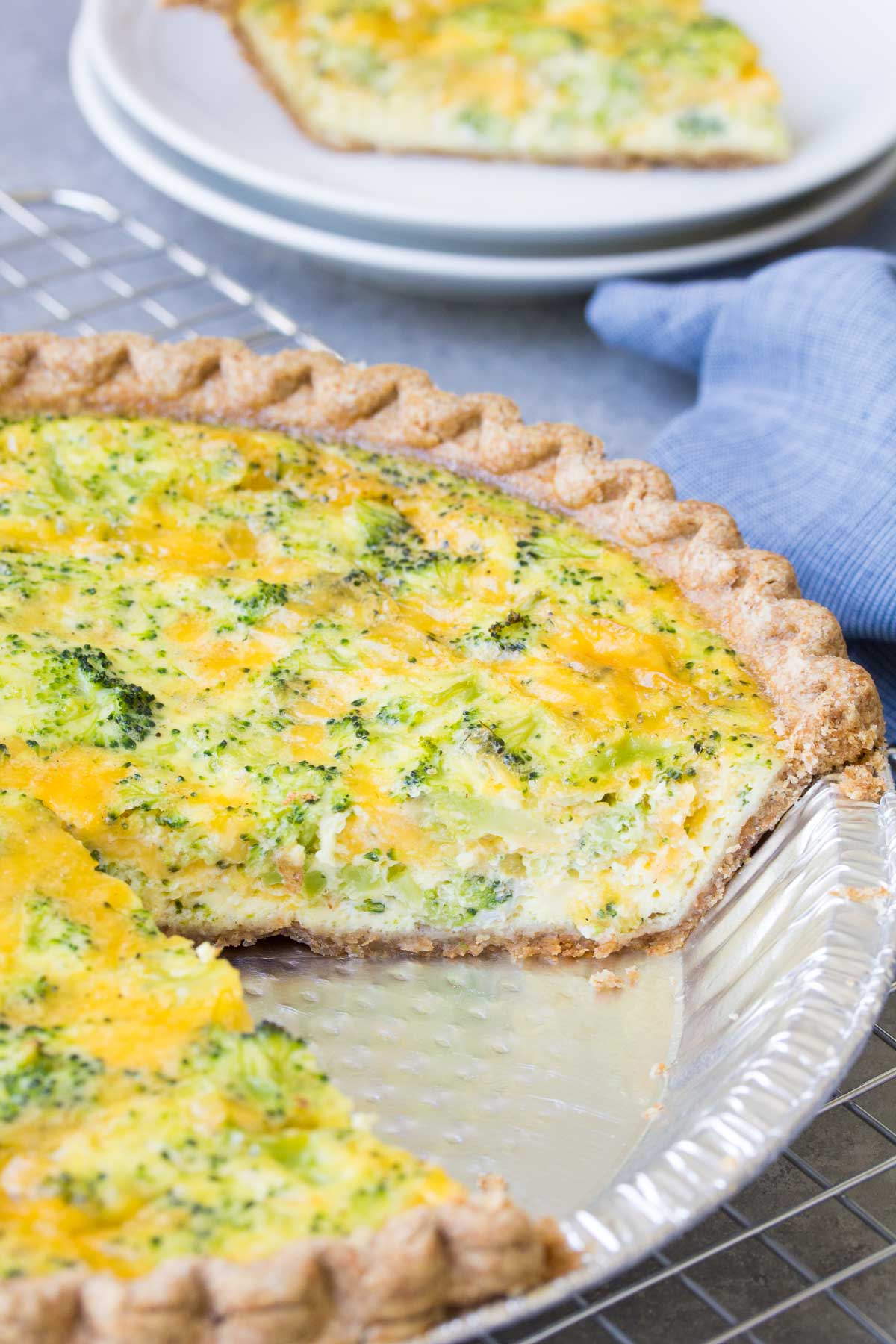 Easy Broccoli Cheese Quiche (5 Ingredients)