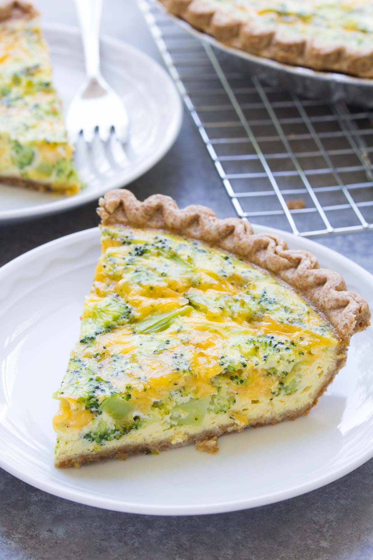 Easy Broccoli Cheese Quiche (5 Ingredients) - Kristine's Kitchen